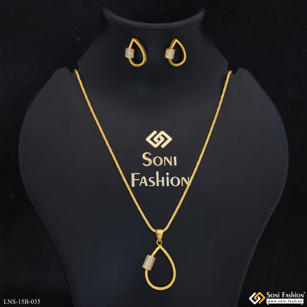 Glamorous Design Gold Plated Necklace Set for Ladies - Style B035