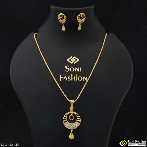 Exclusive Design Gold Plated Necklace Set for Ladies - Style A815