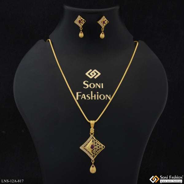 Latest Design Gold Plated Necklace Set for Ladies - Style A817