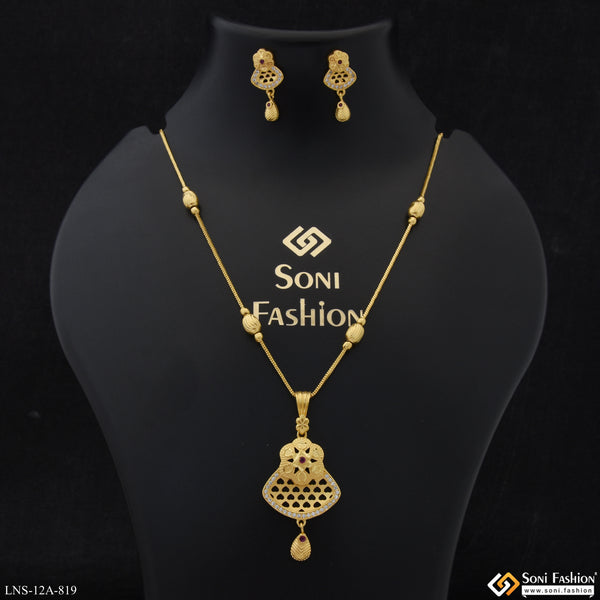 Artisanal Design Gold Plated Necklace Set for Ladies - Style A819