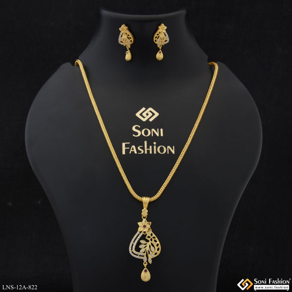 Exclusive Design Gold Plated Necklace Set for Ladies - Style A822