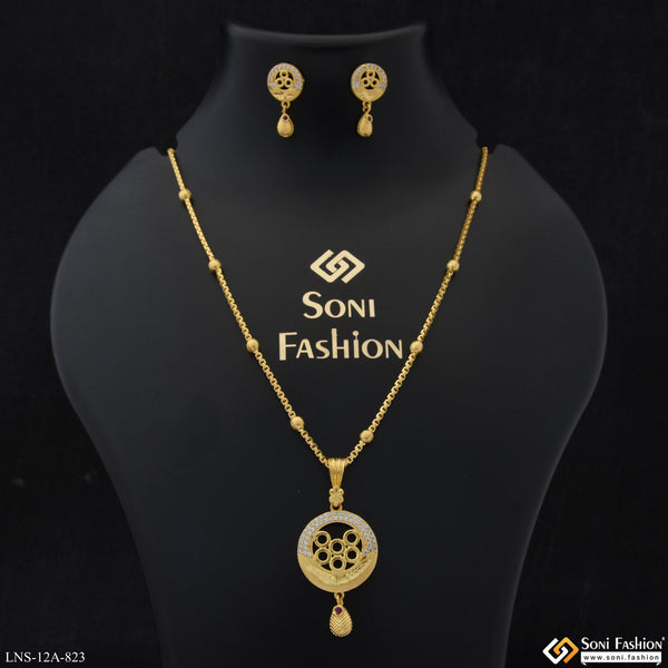 Magnificent Design Gold Plated Necklace Set for Ladies - Style A823