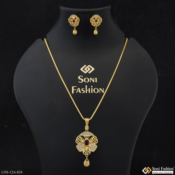 Gorgeous Design Gold Plated Necklace Set for Ladies - Style A824