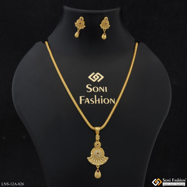 Eye-Catching Design Gold Plated Necklace Set for Ladies - Style A826