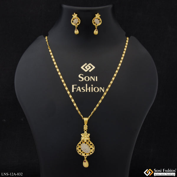 Fashion-Forward Gold Plated Necklace Set for Ladies - Style A832