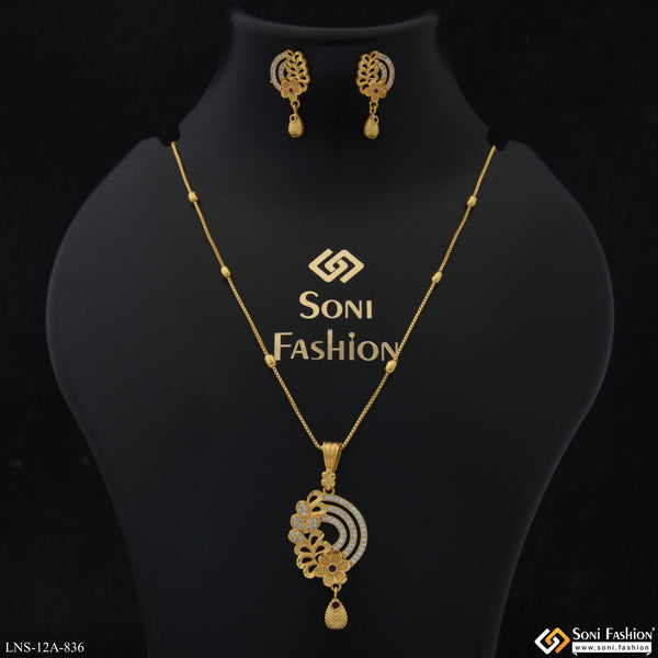 Glittering Design Gold Plated Necklace Set for Ladies - Style A836