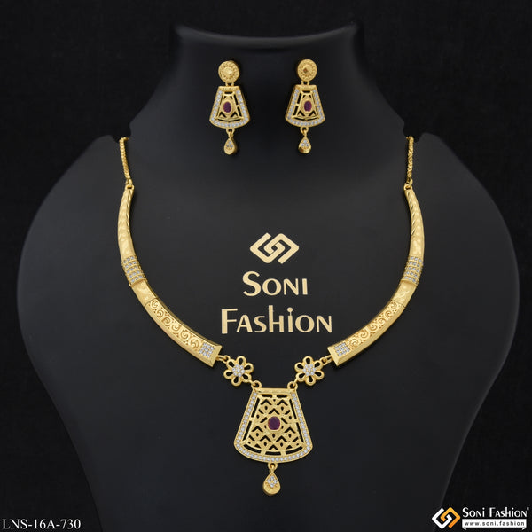 Exclusive Design Gold Plated Necklace Set for Women - Style A730