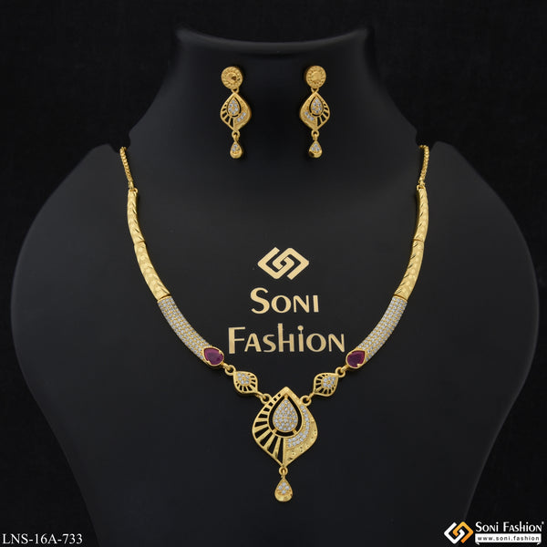 Dazzling Design Gold Plated Necklace Set for Women - Style A733