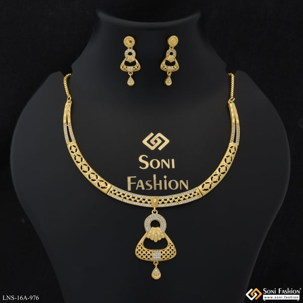 Exclusive Design Gold Plated Necklace Set for Women - Style A976