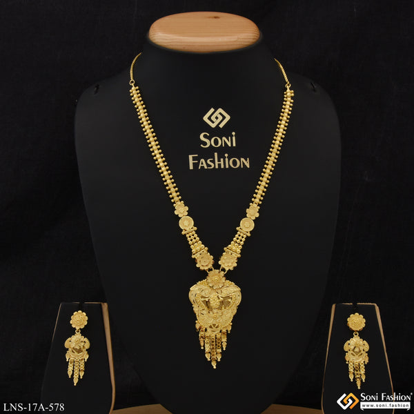 Casual Design Sparkling Design Gold Plated Necklace Set for Ladies - Style A578