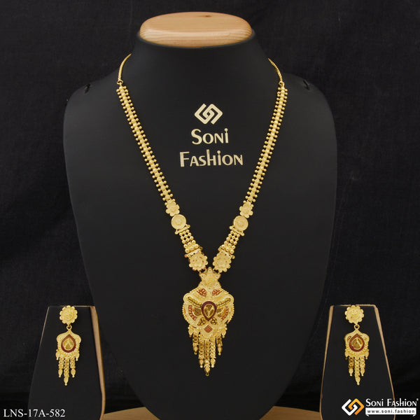 Graceful Design Funky Design Gold Plated Necklace Set for Ladies - Style A582