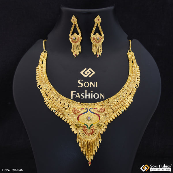 Stunning Design Gold Plated Necklace Set for Women - Style B046