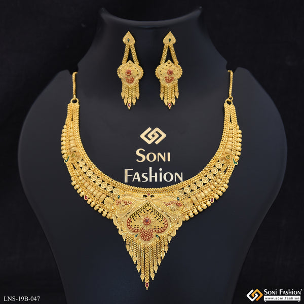 Magnificent Design Gold Plated Necklace Set for Women - Style B047