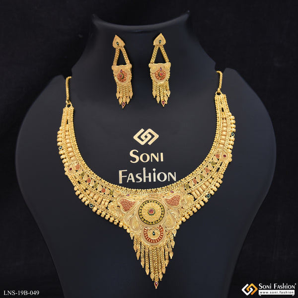 Exclusive Design Gold Plated Necklace Set for Women - Style B049