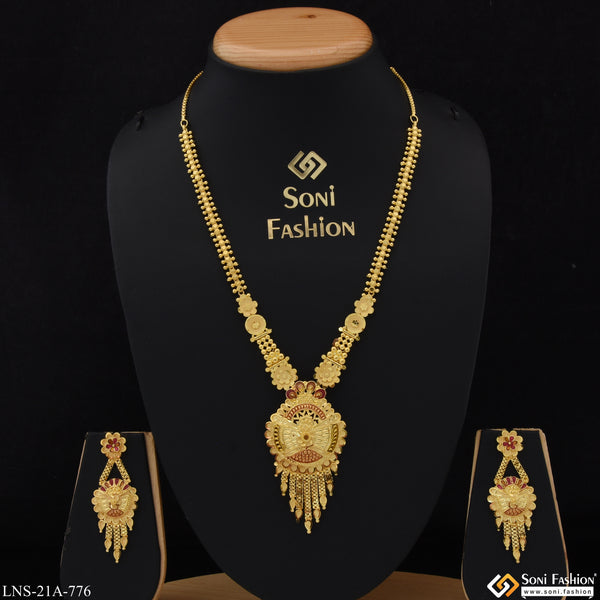 Finely Detailed Gold Plated Necklace Set for Women - Style A776