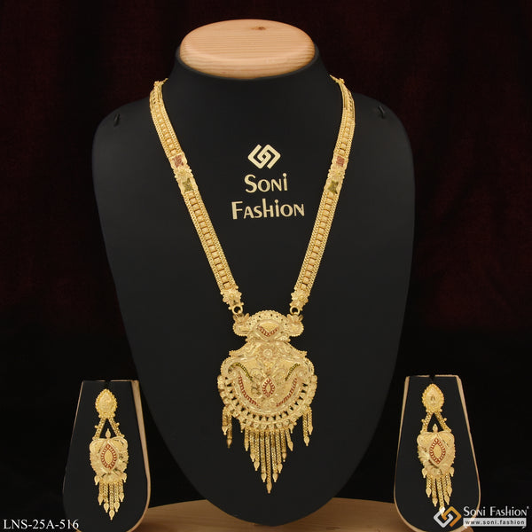 Artisanal Design Brilliant Design Gold Plated Necklace Set for Women - Style A516