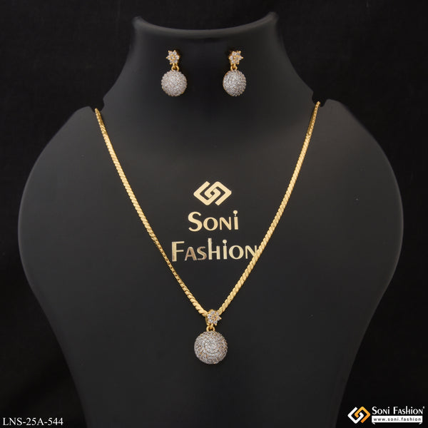 1 Gram Gold Plated Magnificent Design Necklace Set for Ladies - Style A544