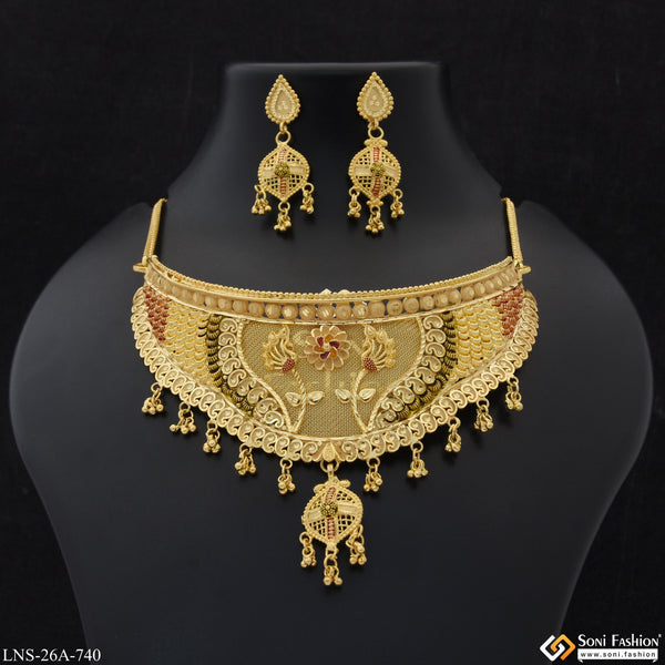 1 Gram Gold Plated Casual Design Necklace Set for Women - Style A740