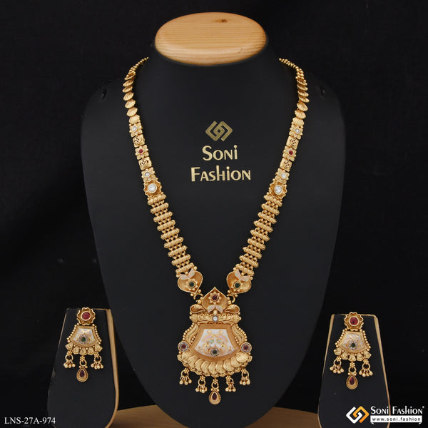 Brilliant Design Gold Plated Necklace Set for Ladies - Style A974