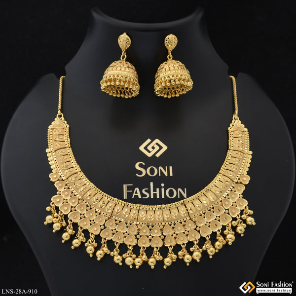 1 Gram Gold Plated Lovely Design Necklace Set for Women - Style A910