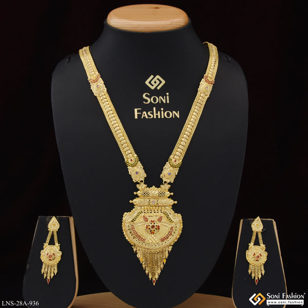 Hand-Crafted Design Gold Plated Necklace Set for Women - Style A936