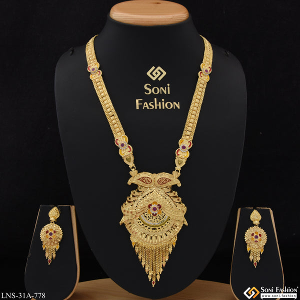 Brilliant Design Gold Plated Necklace Set for Women - Style A778