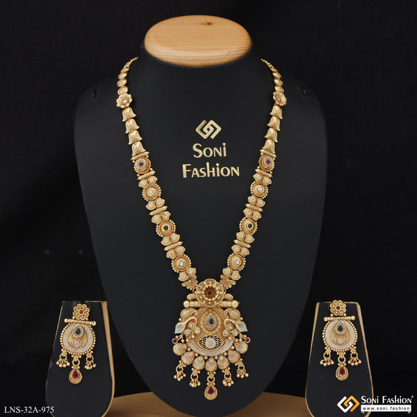 Graceful Design Gold Plated Necklace Set for Ladies - Style A975