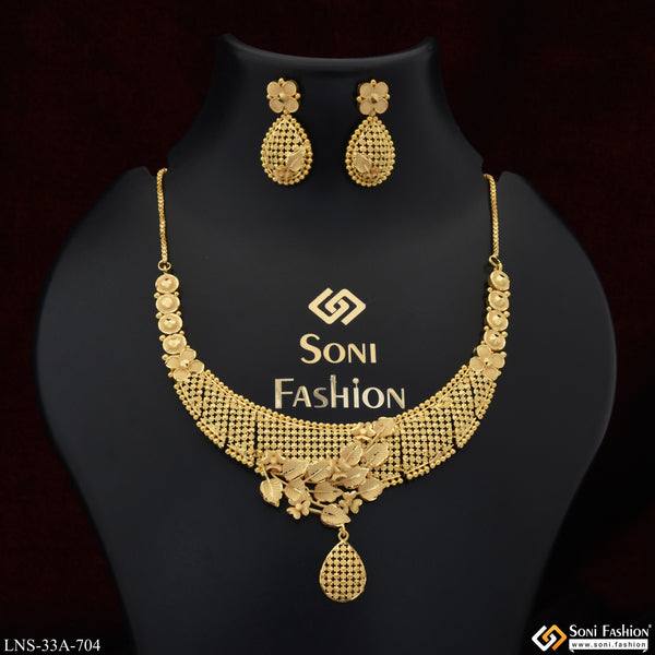 1 Gram Gold Plated Superior Quality Necklace Set for Women - Style A704