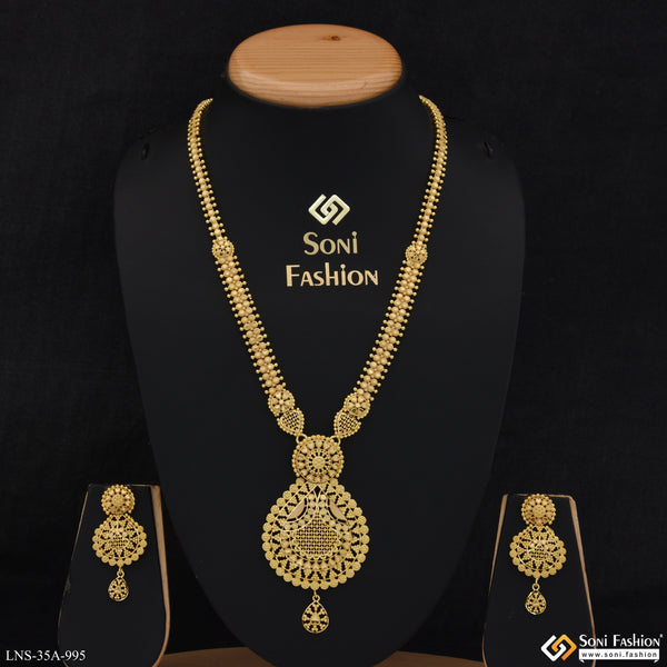 1 Gram Gold Plated Beautiful Design Necklace Set for Women - Style A995