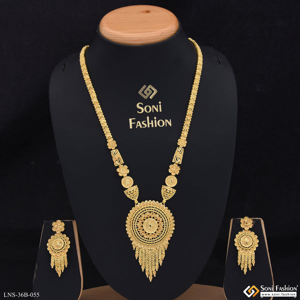 1 Gram Gold Plated Magnificent Design Necklace Set for Women - Style B055