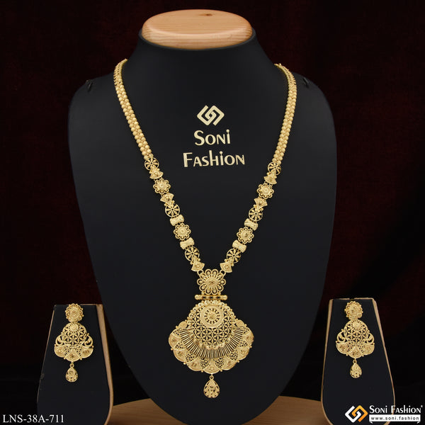 1 Gram Gold Plated Best Quality Necklace Set for Women - Style A711