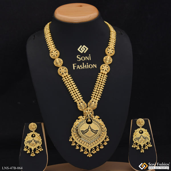 1 Gram Gold Plated Gorgeous Design Necklace Set for Women - Style B064