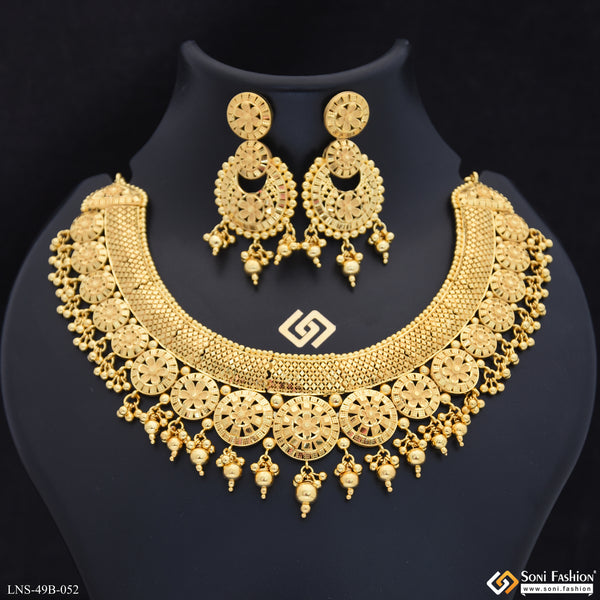 1 Gram Gold Plated Fashion-Forward Necklace Set for Women - Style B052