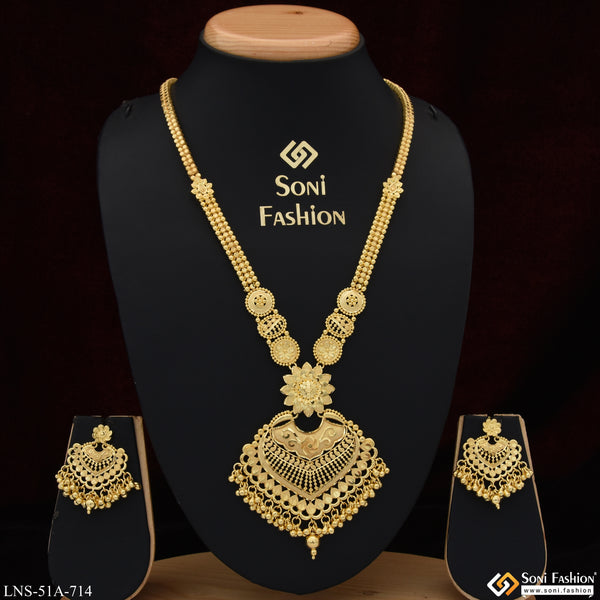 1 Gram Gold Plated Magnificent Design Necklace Set for Women - Style A714