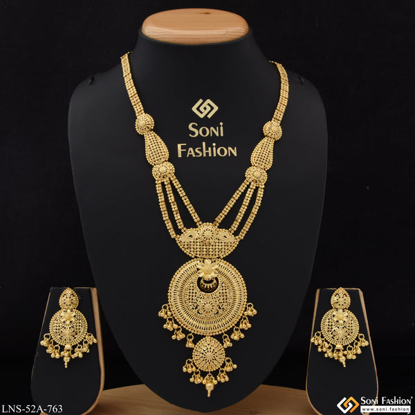 1 Gram Gold Plated Graceful Design Necklace Set for Women - Style A763