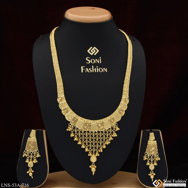 1 Gram Gold Plated Stunning Design Necklace Set for Women - Style A716