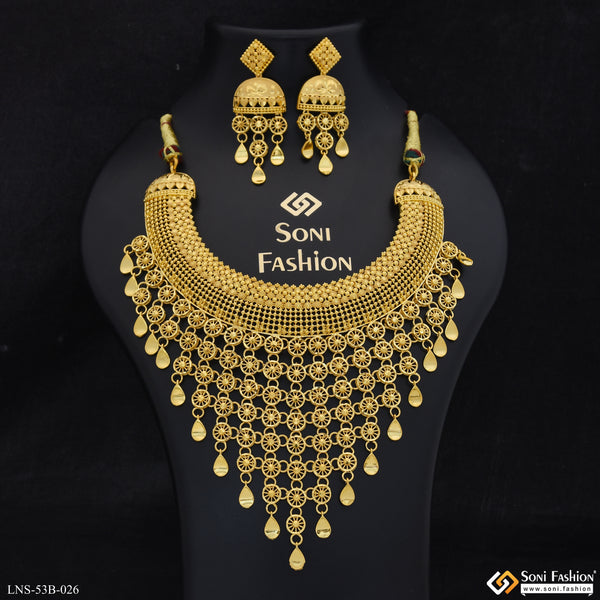 1 Gram Gold Plated Best Quality Necklace Set for Women - Style B026