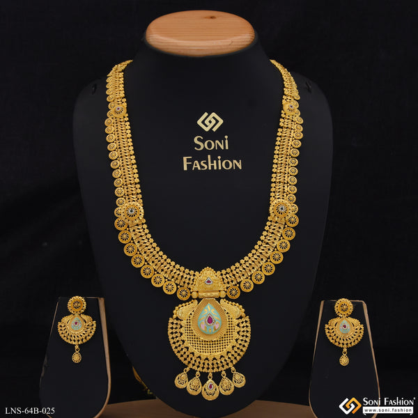 1 Gram Gold Plated Stunning Design Necklace Set for Women - Style B025