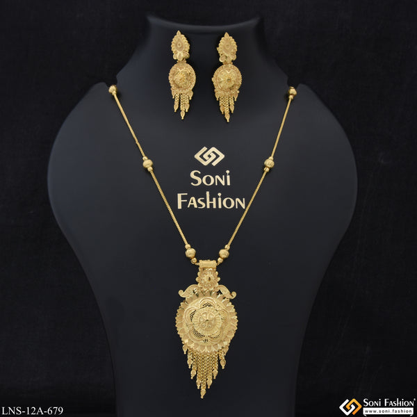 Designer Decorative Design Gold Plated Necklace Set for Ladies - Style A679