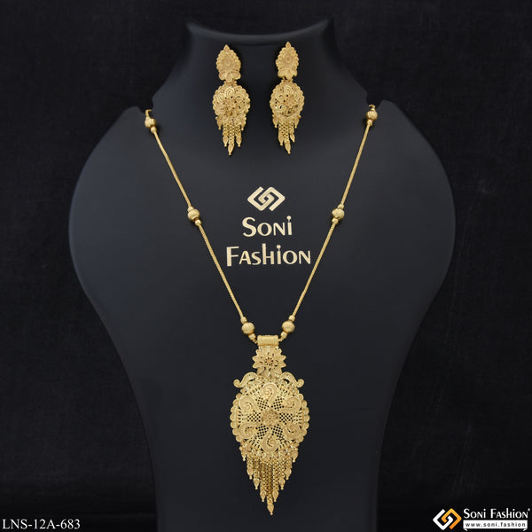 Exclusive Design Lovely Design Gold Plated Necklace Set for Ladies - Style A683