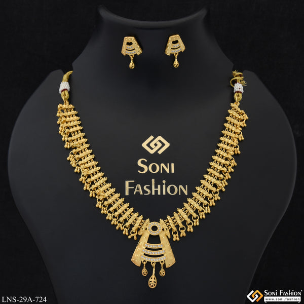 Glamorous Design New Style Gold Plated Necklace Set for Women - Style A724