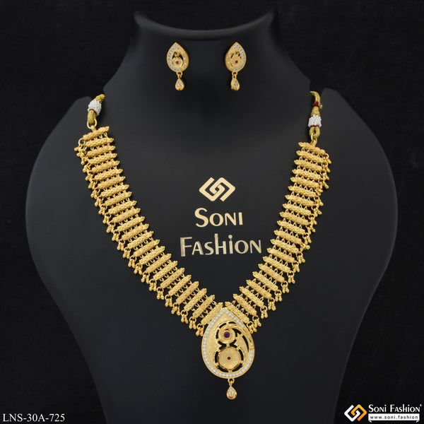 Dazzling Design Unique Design Gold Plated Necklace Set for Women - Style A725