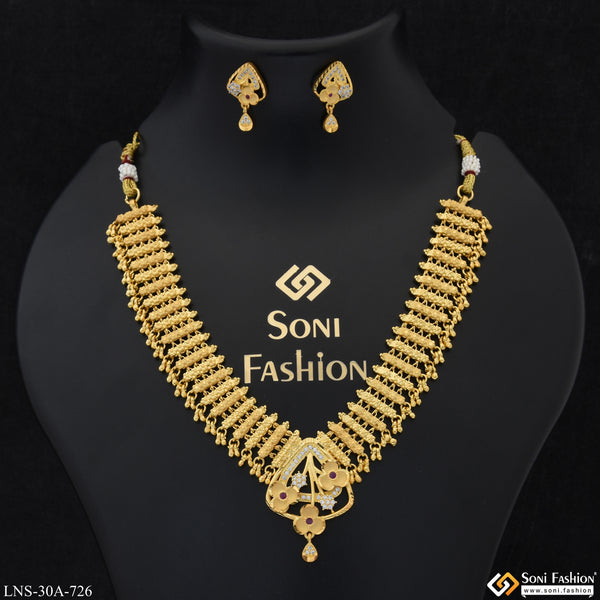 Sparkling Design Funky Design Gold Plated Necklace Set for Women - Style A726