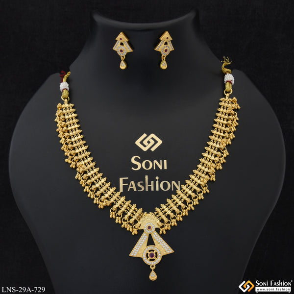 Fashionable Fancy Design Gold Plated Necklace Set for Women - Style A729