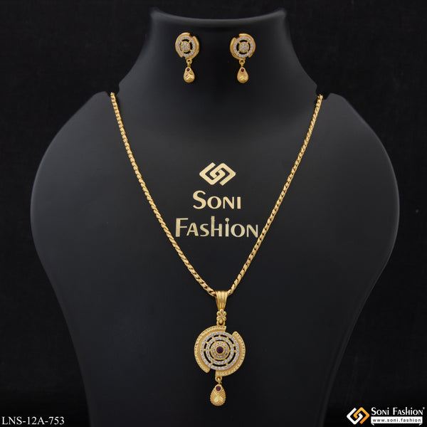 Artisanal Design Gold Plated Chain Pendant for Ladies - Style A753