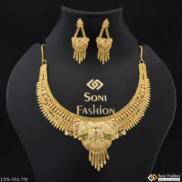 High-Class Design Gold Plated Necklace Set for Women - Style A758