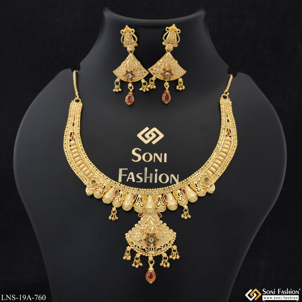 Sparkling Design Gold Plated Necklace Set for Women - Style A760