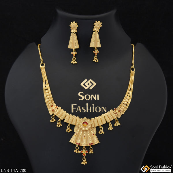 Brilliant Design Gold Plated Necklace Set for Women - Style A780