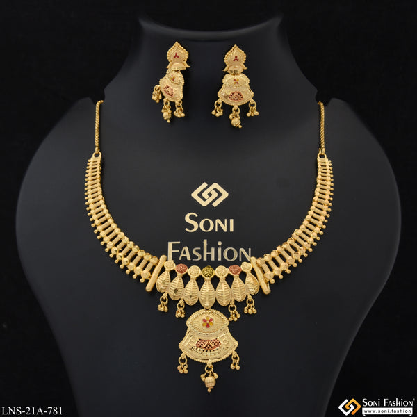 Sparkling Design Gold Plated Necklace Set for Women - Style A781