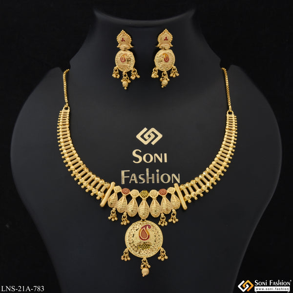 Dazzling Design Gold Plated Necklace Set for Women - Style A783